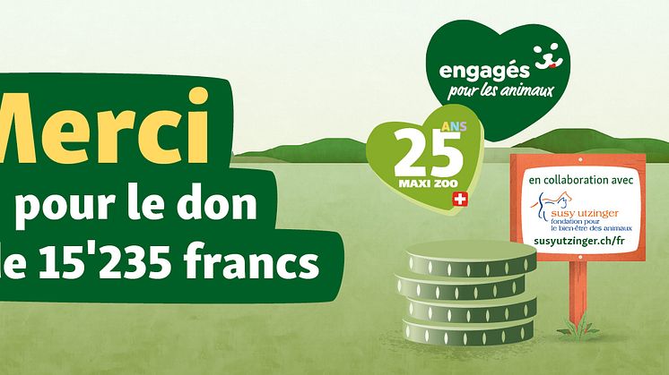 La campagne de dons "25 centimes par achat" a collecté 15 235 francs