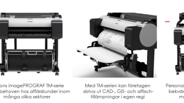 Canon lanserar PROGRAF TM-serien – högkvalitativ storformatsutskrift on-demand för många olika arbetsmiljöer, inklusive företag, detaljhandel och utbildning