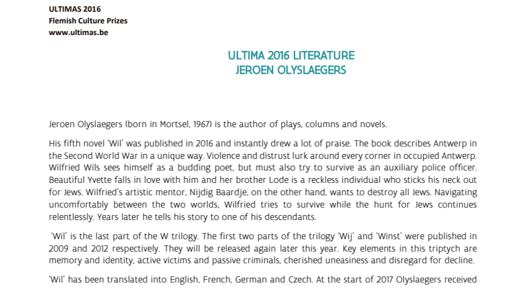 background document Ultima 2016 Literature