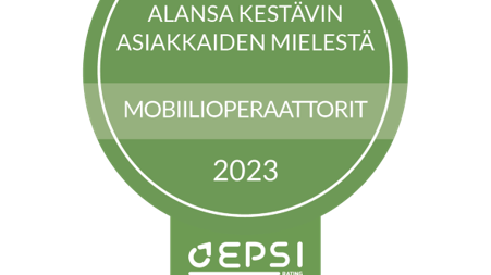 EPSI Kestävyysindeksi Mobiilioperaattorit 2023 mitali
