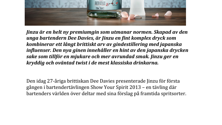 Nya Jinzu Gin blandar brittiskt arv med inslag från Japan