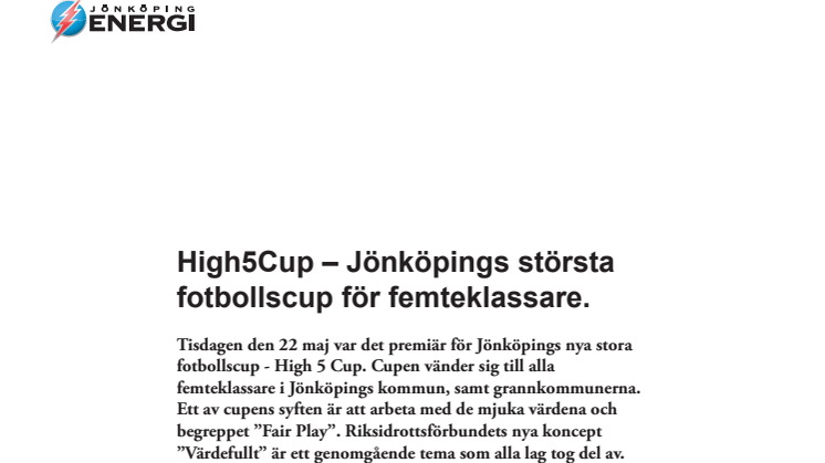 High5Cup – Jönköpings största fotbollscup för femteklassare