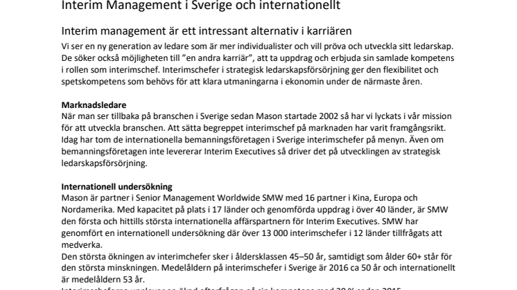 Interim Management i Sverige och internationellt