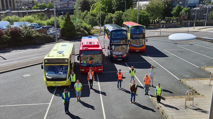 Go North East celebrates NHS birthday by wearing blue and clapping at regional landmarks