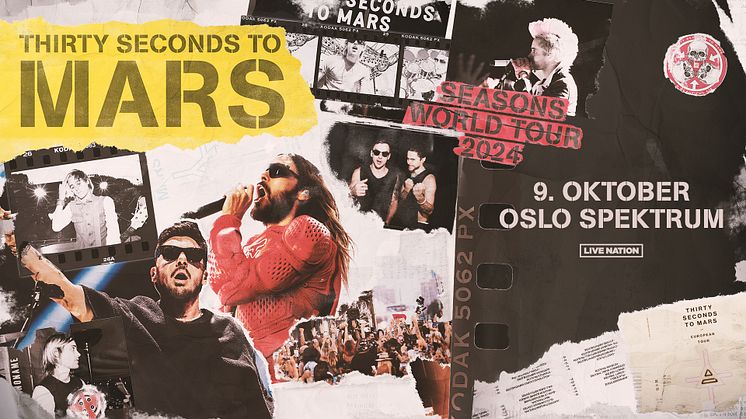  THIRTY SECONDS TO MARS  ANNONSERER NY DATO FOR KONSERTEN I OSLO!