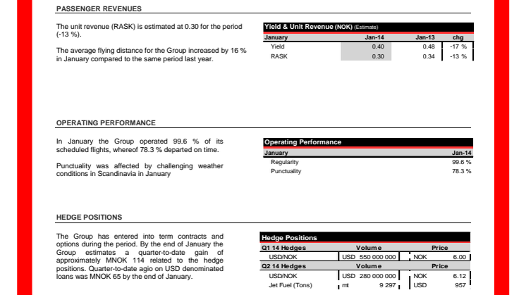 Traffic Figures January 2014