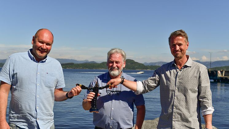 From left: Tor Kristian Gyland (Green Mountain), Alf Reime and Asbjorn Drengstig (Norwegian Lobster Farm.)