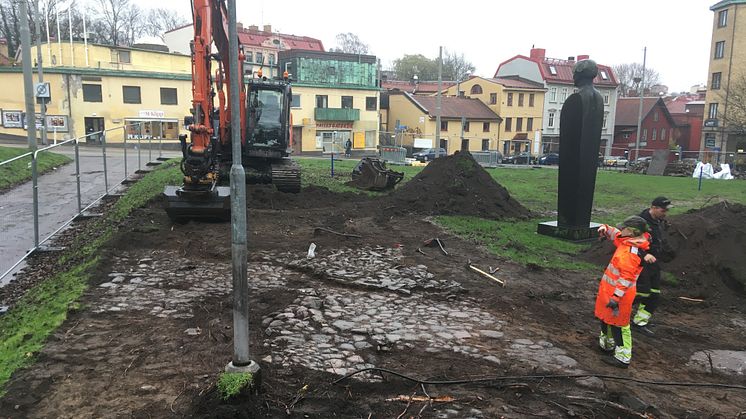 Utgrävningar museiparken vid Sjöfartsmuseet Akvariet