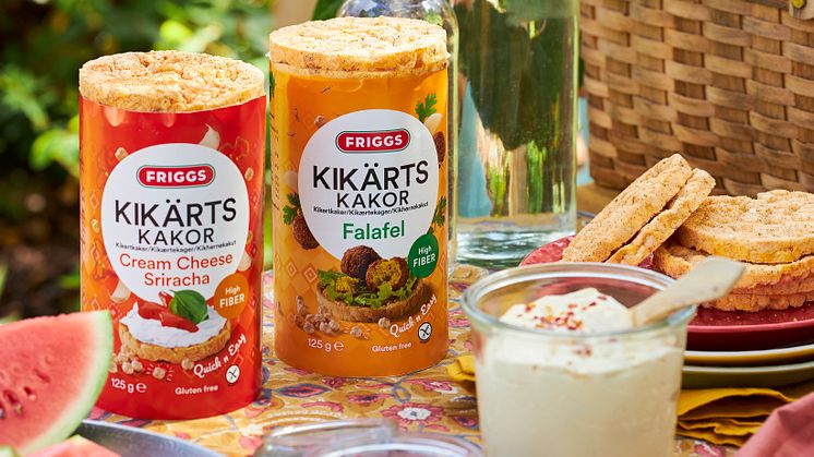 ​Fiberrika, krispiga och goda – nu lanserar Friggs kikärtskakor i två nya spännande smaker!