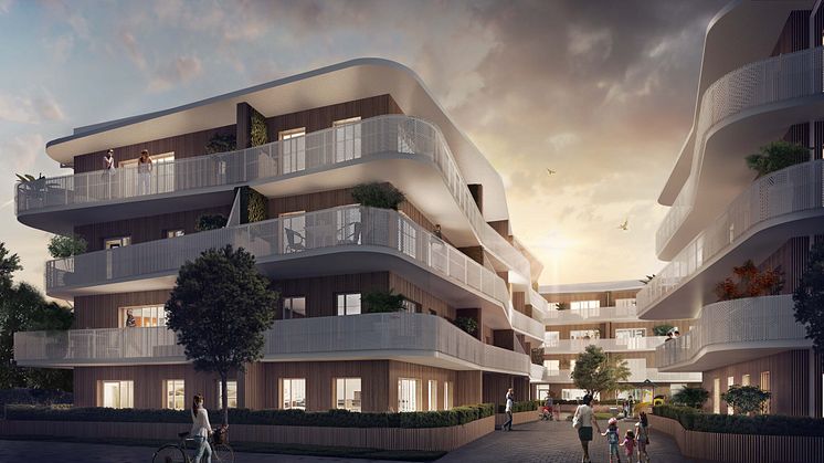 Brf Lillys kvarter i Hässelby Villastad är ett av projekten som visas på biennalen. 