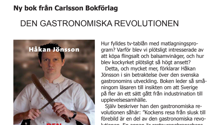 Ny bok: Den gastronomiska revolutionen