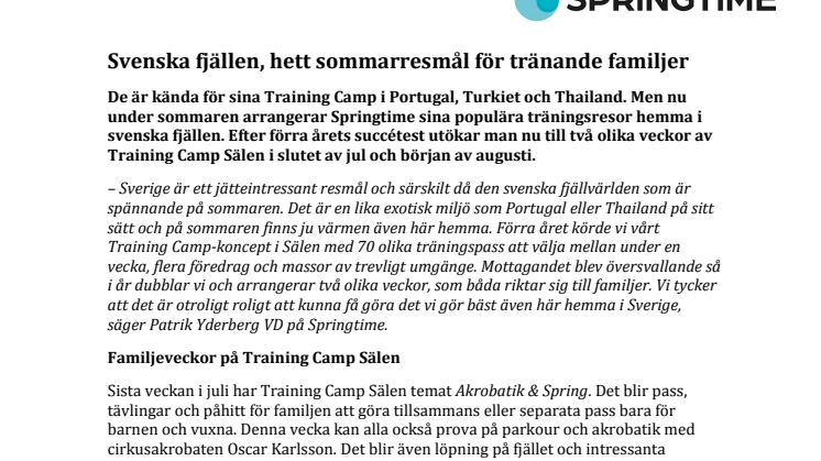 Svenska fjällen, hett sommarresmål för tränande familjer