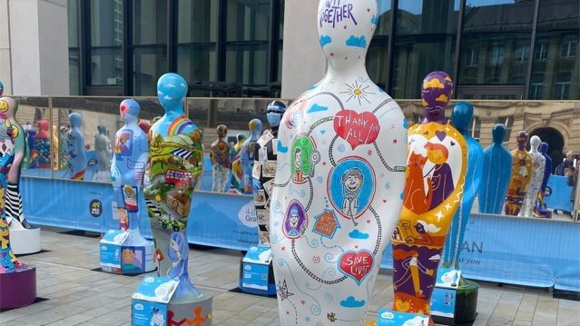 The 'Thank You All' sculpture is sponsored by Southern and pays tribute to key workers. More images below.