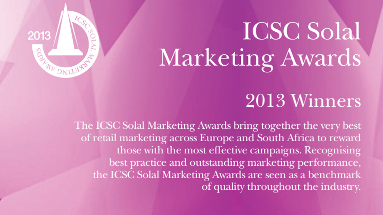 2013 ICSC Solal Award Winners Broschure
