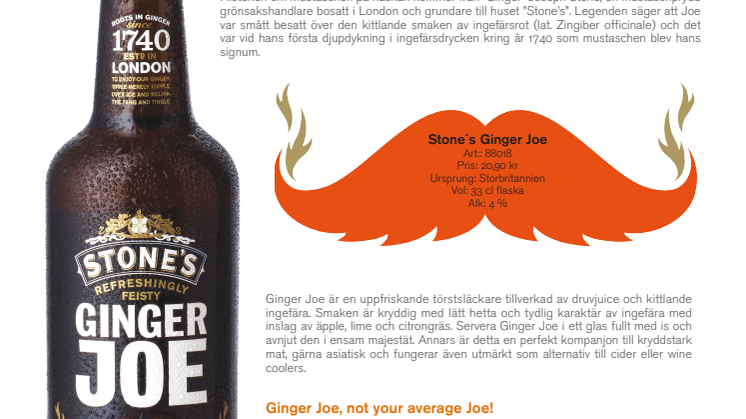 Ginger Joe - Flaskan med mustaschen och smak av ingefära erövrar Sverige