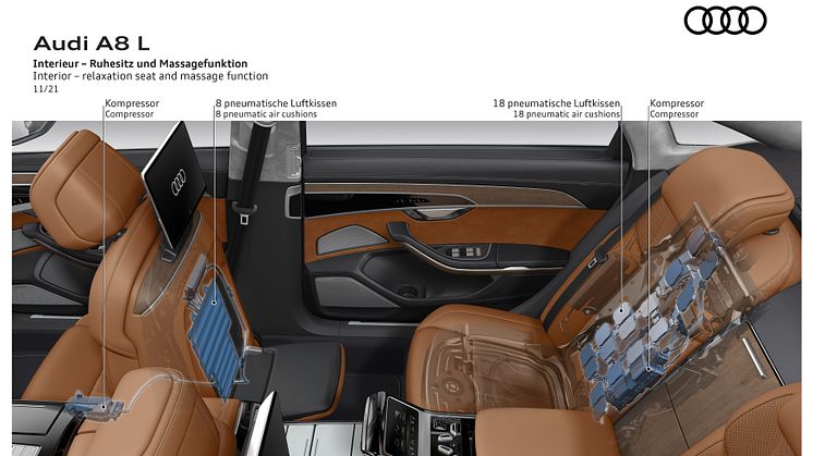 Audi A8 hvilesæde med massagefunktioner