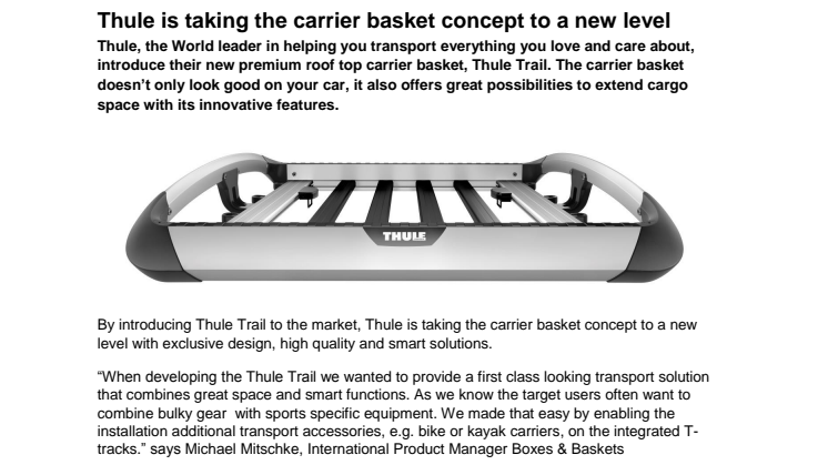 Thule is taking the carrier basket concept to a new level