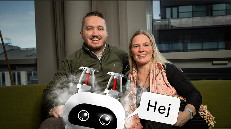 Fredrik Thuresson och Hanna Nauckhoff, Sprinklerspecialister delaktiga i framtagandet av Sprinkler-Bengt.