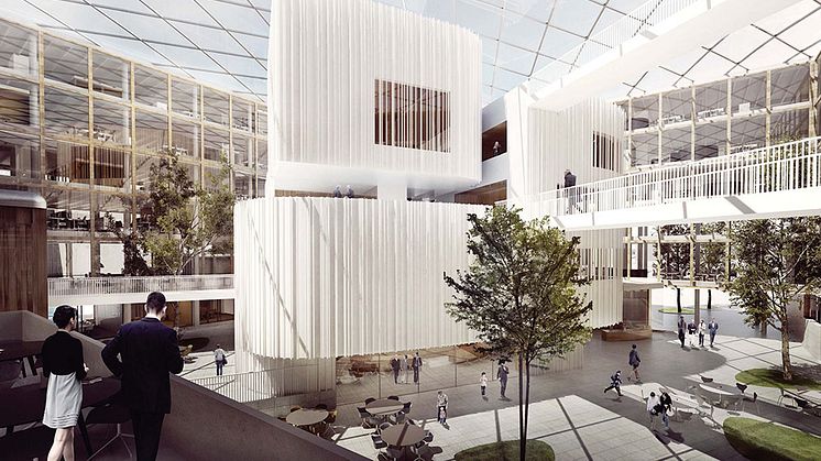 Uppsala nya stadshus, "Fröya ånyo", illustration: Henning Larsen Architects