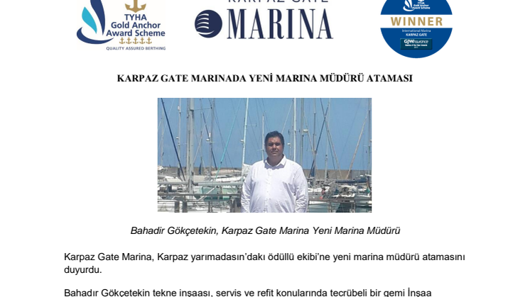 Karpaz Gate Marinada Yeni Marina Müdürü Atamasi