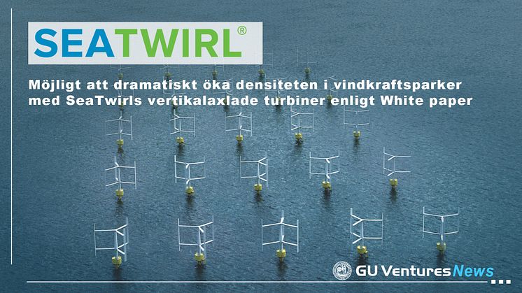 Möjligt att dramatiskt öka densiteten i vindkraftsparker med SeaTwirls vertikalaxlade turbiner enligt White paper