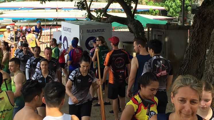 The pure water from a Bluewater hydration station saw crowds forming to fill their re-useable drinking bottles.