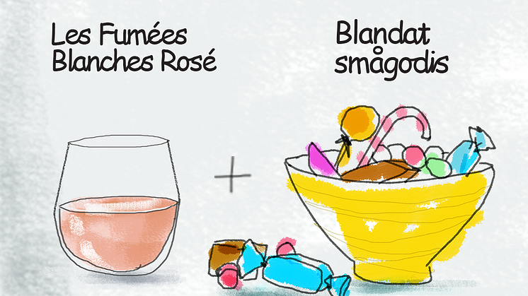 Rosévin + smågodis