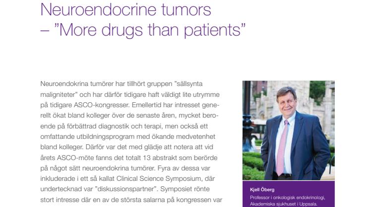 Neuroendokrina tumörer - professor Kjell Öberg rapporterar från ASCO 2010