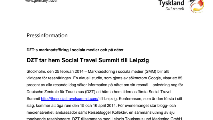 DZT tar hem Social Travel Summit till Leipzig