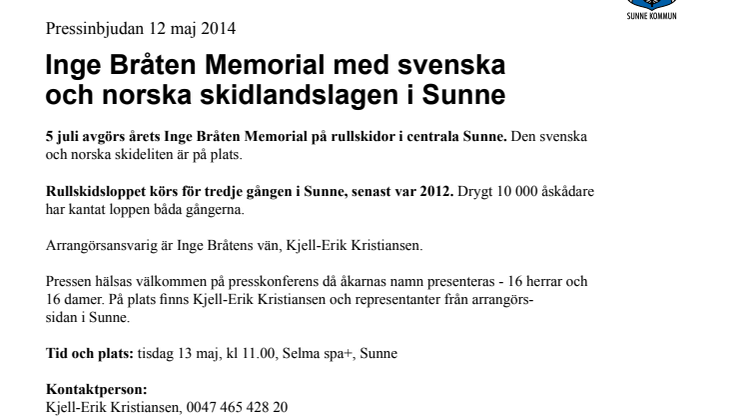 Inge Bråten Memorial med svenska och norska skidlandslagen i Sunne