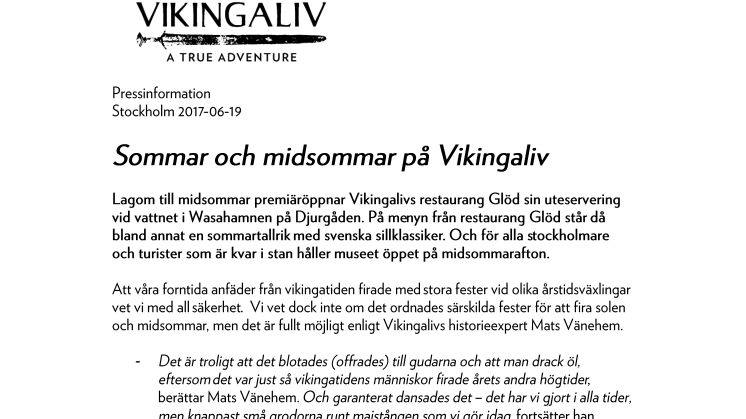 Sommar och midsommar på Vikingaliv