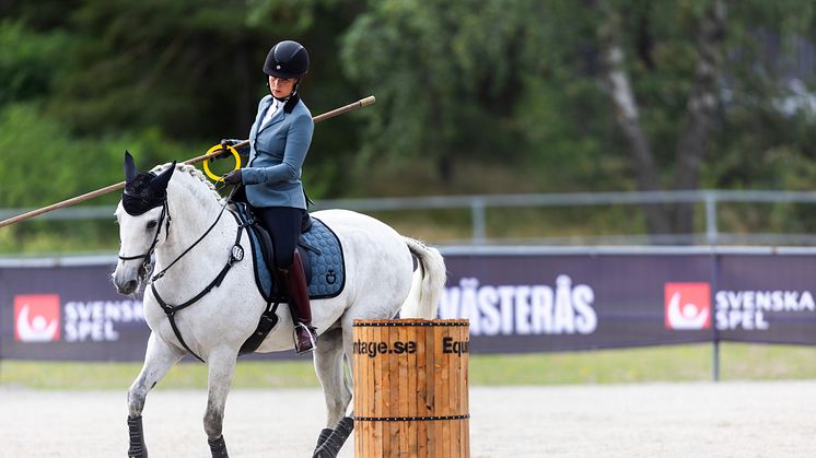 Idamaria Johansson och Hoxi är ett av de svenska ekipagen vid EM i working equitation i helgen. Foto: Tobias Sterner/Bildbyrån (ej fri för publicering)