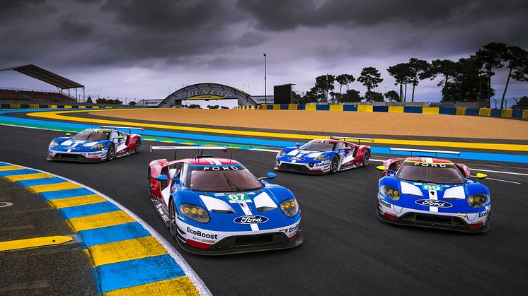Neljä upeaa Ford GT:tä on mukana tämän vuoden Le Mansin 24 tunnin ajossa.
