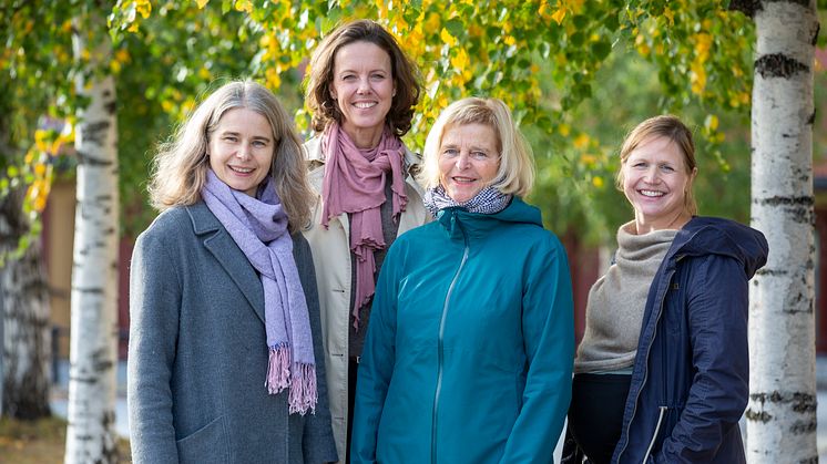 Fr. v. Ina Asklund, specialist i allmänmedicin, Malin Sjöström, docent och specialist i allmänmedicin, Eva Samuelsson, professor em. och specialist i allmänmedicin samt Emma Nyström, ST-läkare i allmänmedicin. 