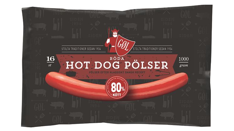 GØL Röda hot dog pölser