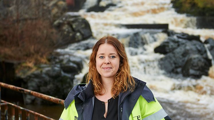 Charlotta Ekstrand jobbar som driftingenjör på Uddevalla Energi och är projektledare för arbetet med att modernisera miljötillstånden för samtliga fem vattenkraftverk.