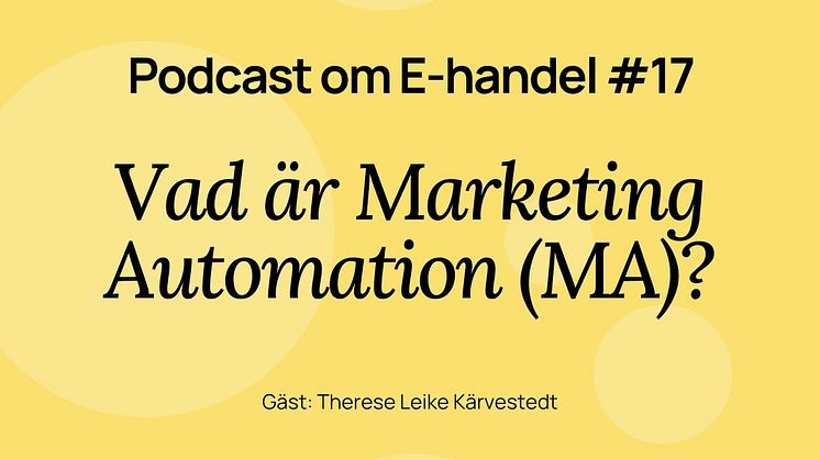Vad är Marketing Automation? MA-experten Therese Leike Kärvestedt gästade Omniarch Podcast om E-handel