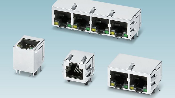 RJ45 sockets for PCB mounting