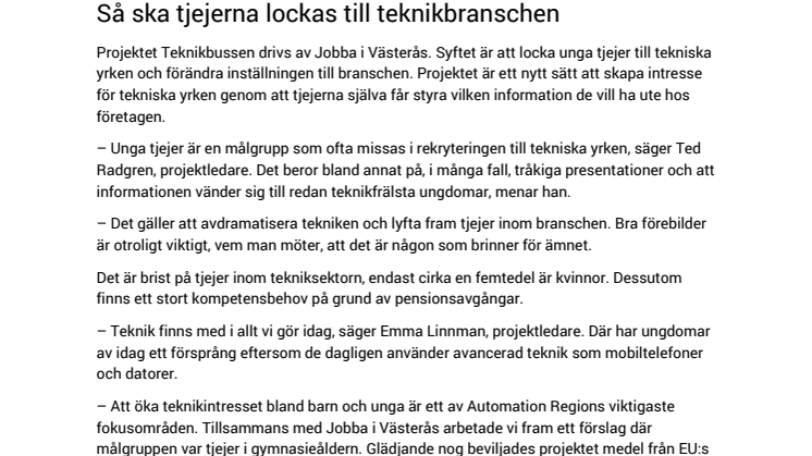 Så ska tjejerna lockas till teknikbranschen