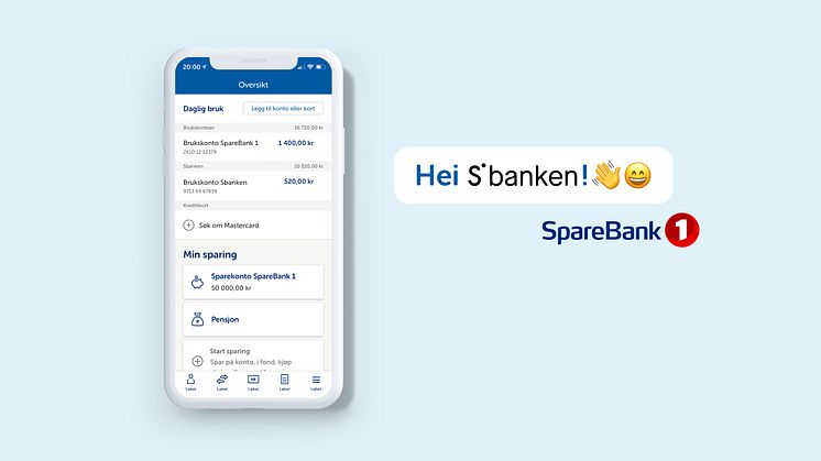 Nå kan du også se Sbanken-kontoer i SpareBank 1s nett- og mobilbank