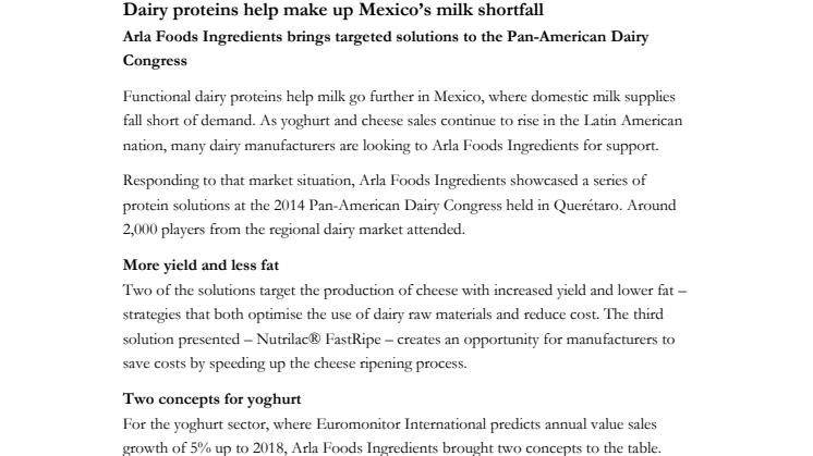 Dairy proteins help make up Mexico’s milk shortfall