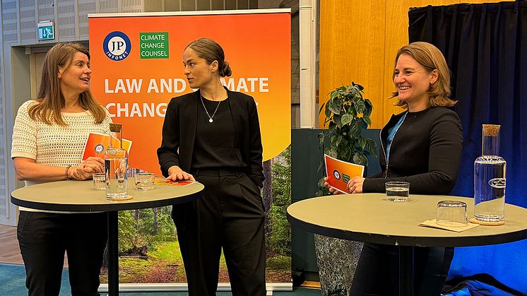 Från vänster: Annette Magnusson, Climate Change Counsel, Anja Ipp, Climate Change Counsel och Kajsa Palmberg, JP Infonet.