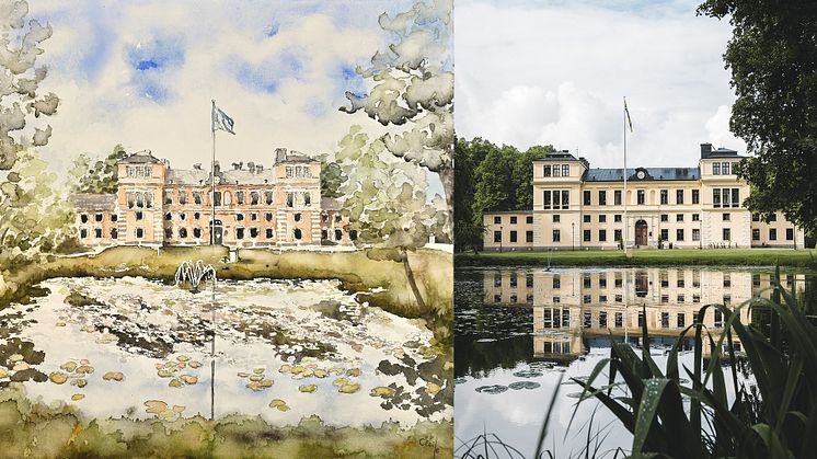 Rånäs Slott målat av Céclie Hansson
