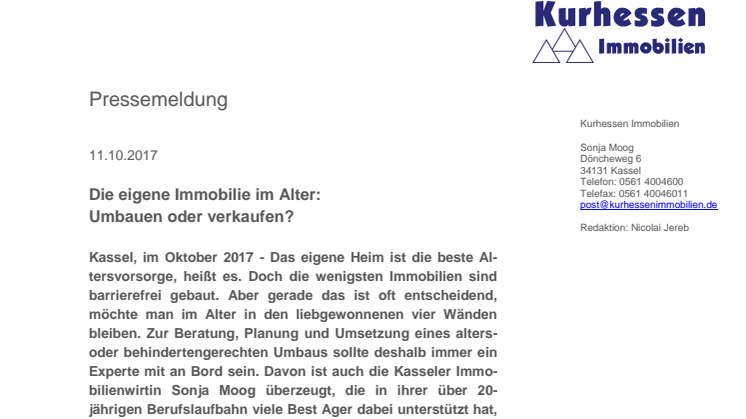 Die eigene Immobilie im Alter:  Umbauen oder verkaufen?