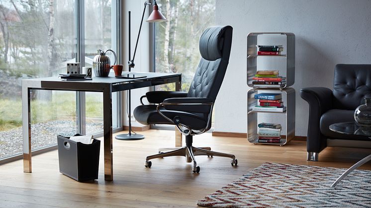 Stressless Metro Office, vist i hud Paloma Metal Grey.