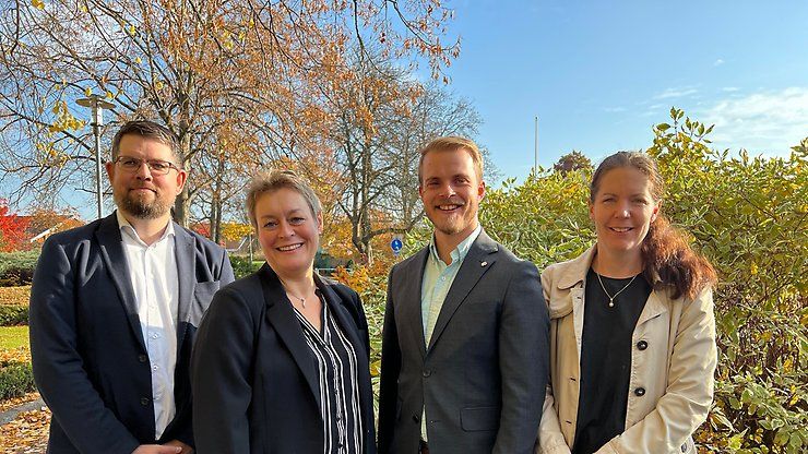 Centerpartiets toppkandidater på valsedeln till Region Skåne från mellanvalkretsen. Från vänster: Mattias Horrdin (C), Annette Linander (C), David Liljedal (C) och Johanna Laurell (C). Saknas på bild gör Annelie Appelskog (C).