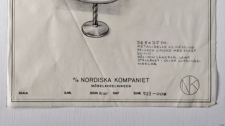 NK skiss spegel Futura Nordiska museet