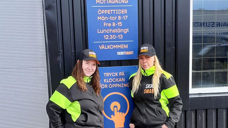 Team Trollhättan på SkrotSmart, två tjejer hjälper nu företag och privatpersoner att återvinna järn- och metallskrot på bästa sätt.
