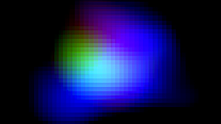Färgkodad bild som kombinerar data från olika teleskop för galaxen SXDF-NB1006-2