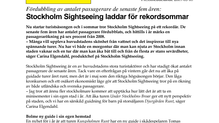 Stockholm Sightseeing laddar för rekordsommar